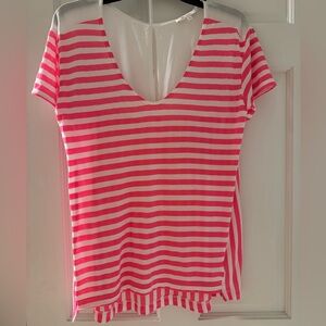 Ella Moss Pink and White Striped Top